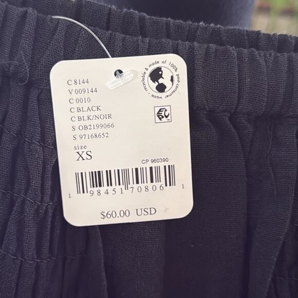 NWT Free People Free-est Rising Sun Black Elastic Waist Palazzo Pants - Picture 3 of 5